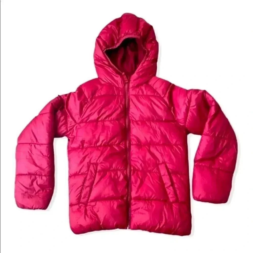 Old Navy Red Girls Lined Hooded Puffer Parka